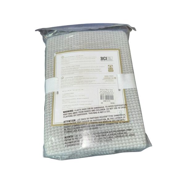 Pottery Barn Teen Henley Jersey Waffle Standard Sham Heather Gray 26x20 NEW - Picture 2 of 3